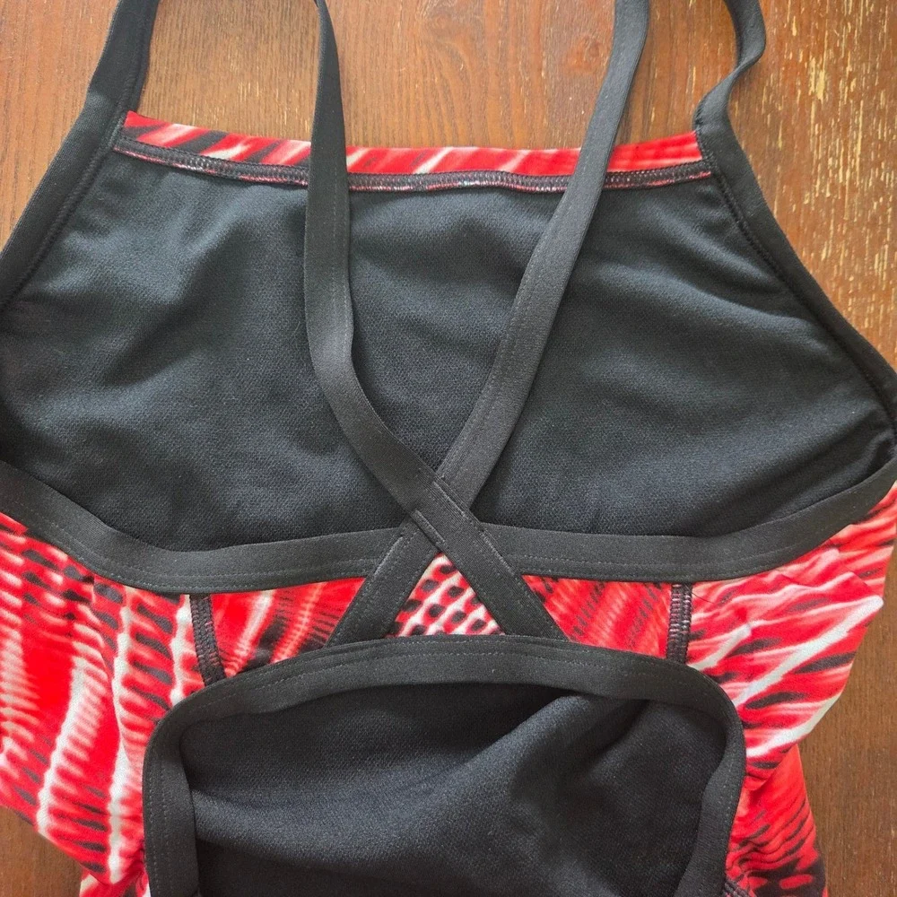 Speedo Endurance+ Crossback One Piece Swimsuit Abstract Print Lap Swim 28